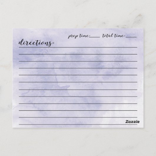 Carte de recette de Fête des mariées de script d'a (Dos)