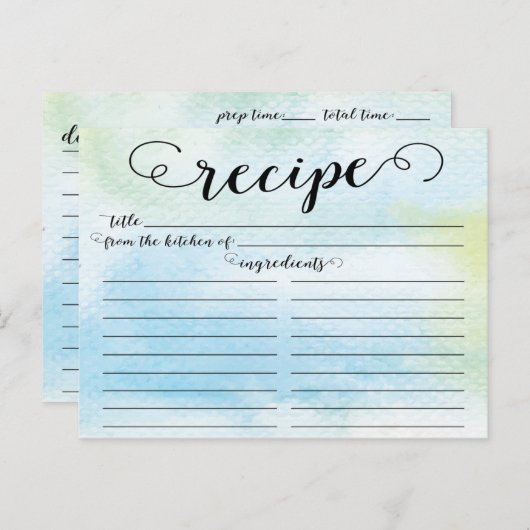 Carte de recette de Fête des mariées de script d'a (Devant / Derrière)