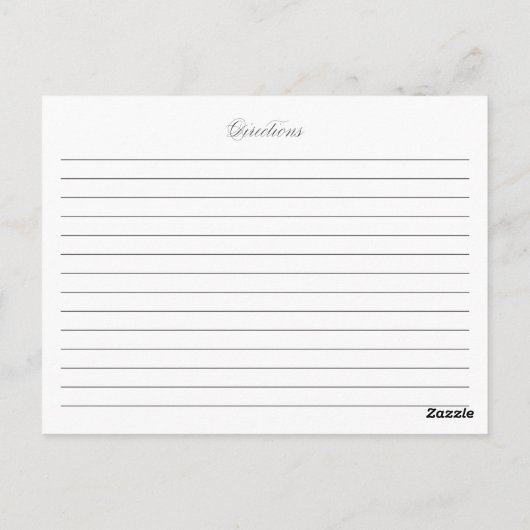 Carte de recette de Fête des mariées de script élé (Dos)