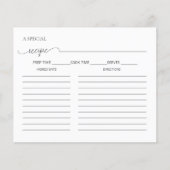 Carte de recette de Fête des mariées de script min (Devant)