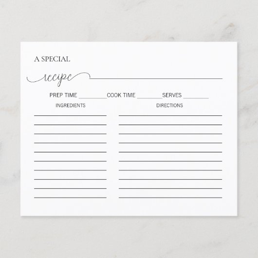 Carte de recette de Fête des mariées de script min (Devant)