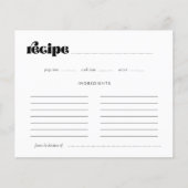 Carte de recette de Fête des mariées de script rét (Devant)