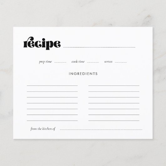 Carte de recette de Fête des mariées de script rét (Devant)