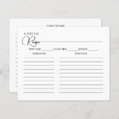 Carte de recette de Fête des mariées de script sim (Devant / Derrière)