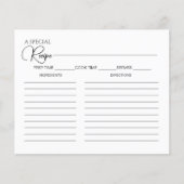 Carte de recette de Fête des mariées de script sim (Devant)