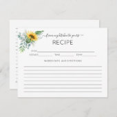 Carte de recette de Fête des mariées de Sunflower  (Devant / Derrière)