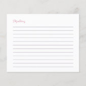 Carte de recette de Fête des mariées de thé rose p (Dos)