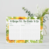Carte de recette de Fête des mariées de tournesol (Debout devant)
