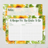 Carte de recette de Fête des mariées de tournesol (Devant / Derrière)