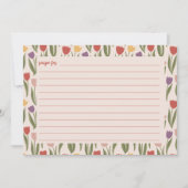 Carte de recette de Fête des mariées de tulipes (Devant)