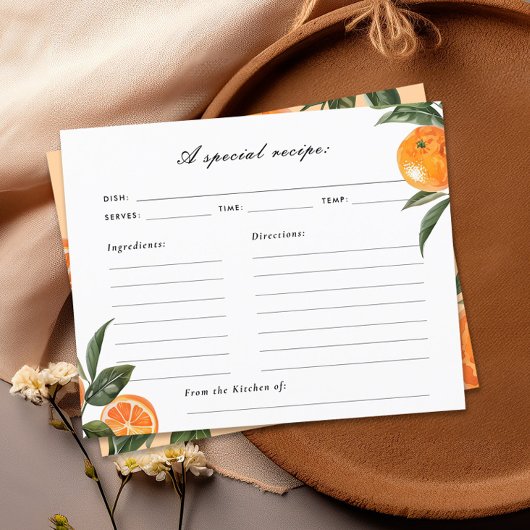 Carte de recette de Fête des mariées élégante Sque