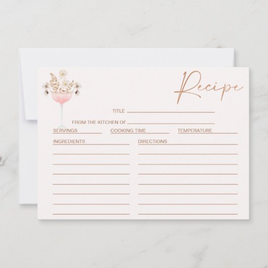 Carte de recette de Fête des mariées en verre Fleu (Devant)