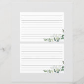 Carte de recette de Fête des mariées Eucalyptus 6x (Dos)