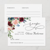 Carte de recette de Fête des mariées Eucalyptus de (Devant / Derrière)