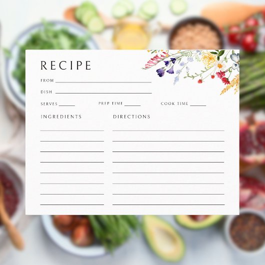 Carte de recette de Fête des mariées Fleur sauvage