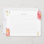 Carte de recette de Fête des mariées florale Aquar (Dos)