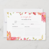 Carte de recette de Fête des mariées florale Aquar (Devant)