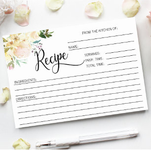 Carte de recette de Fête des mariées florale Aquar
