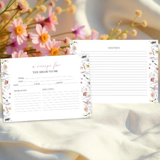 Carte de recette de Fête des mariées florale Aquar