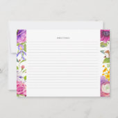 Carte de recette de Fête des mariées florale Aquar (Dos)