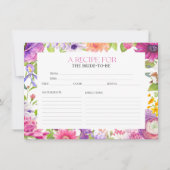 Carte de recette de Fête des mariées florale Aquar (Devant)