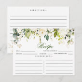 Carte de recette de Fête des mariées florale aux r (Devant / Derrière)