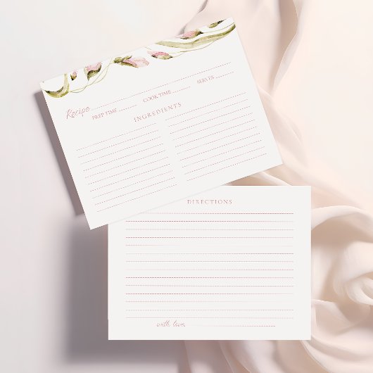 Carte de recette de Fête des mariées florale d'aqu