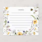 Carte de recette de Fête des mariées Florale Fleur (Dos)