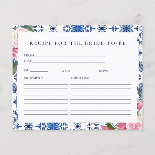 Carte de recette de Fête des mariées florale itali (Devant)