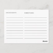 Carte de recette de Fête des mariées florale Poins (Dos)