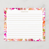 Carte de recette de Fête des mariées florale rose  (Dos)