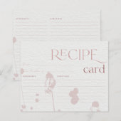 Carte de recette de Fête des mariées florale rose (Devant / Derrière)