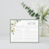 Carte de recette de Fête des mariées florale verte (Debout devant)