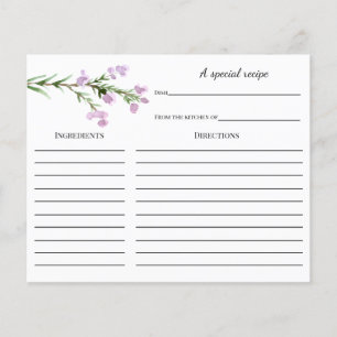 Carte de recette de Fête des mariées Lavender