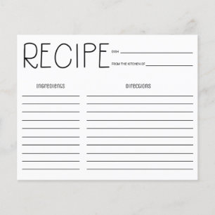 Carte de recette de Fête des mariées Lettre main s