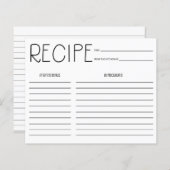 Carte de recette de Fête des mariées Lettre main s (Devant / Derrière)