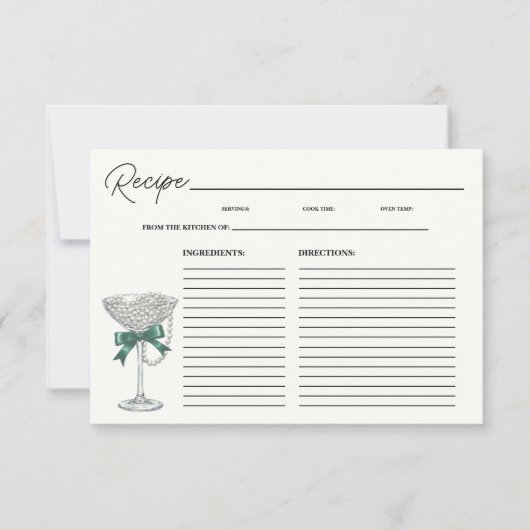 Carte de recette de Fête des mariées Pearl and Bow (Devant)