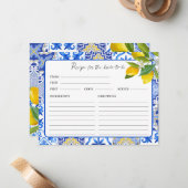 Carte de recette de Fête des mariées principale ci (Devant/Arrière en situation)