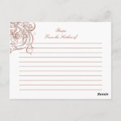 Carte de recette de Fête des mariées Rococo Peach (Dos)