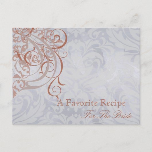 Carte de recette de Fête des mariées Rococo Peach (Devant)
