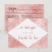 Carte de recette de Fête des mariées rose Gold Shi (Devant / Derrière)