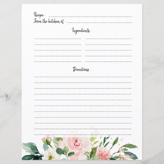 Carte de recette de Fête des mariées rose pâle (Devant)