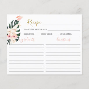 Carte de recette de Fête des mariées rose tropical