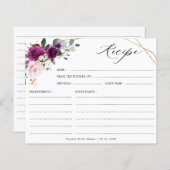 Carte de recette de Fête des mariées rose violet P (Devant / Derrière)