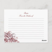 Carte de recette de Fête des mariées rouge baroque (Dos)