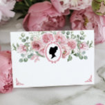 Carte de recette de Fête des mariées Vintage rose<br><div class="desc">Capturez l'essence de l'élégance de l'ère Regency avec cette Fête des mariées de recettes Vintage rose Floral. Conçu pour les épouses qui adorent l'esthétique vintage et les détails romantiques,  cette carte présente des feuillages rose vif et des fleurs botaniques en aquarelle,  capturant parfaitement l'essence d'un jardin de fleurs victorien.</div>