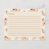 Carte de recette de fête prénuptiale de citrouille (Dos)