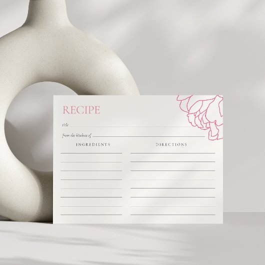 Carte de recette de fête prénuptiale du jardin de 