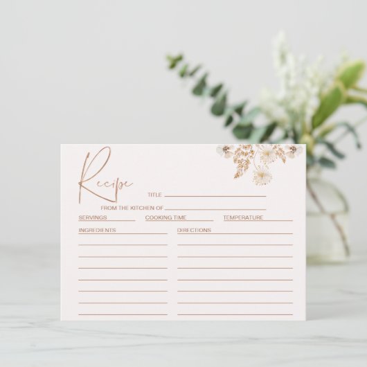 Carte de recette de Fêtes des mariées Fleurs sauva (Debout devant)