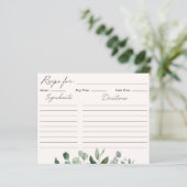 Carte de recette de feuilles de verdure d'eucalypt (Debout devant)